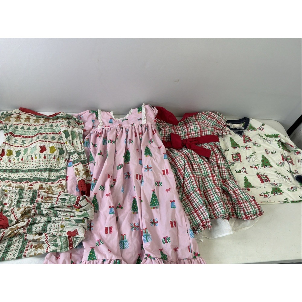 Girls 4T Christmas/ Holiday 5pc Boutique LOT Little sleepies Beaufort Bonnet